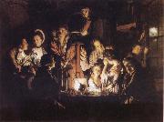 Joseph wright of derby Experiment iwth an Airpump oil